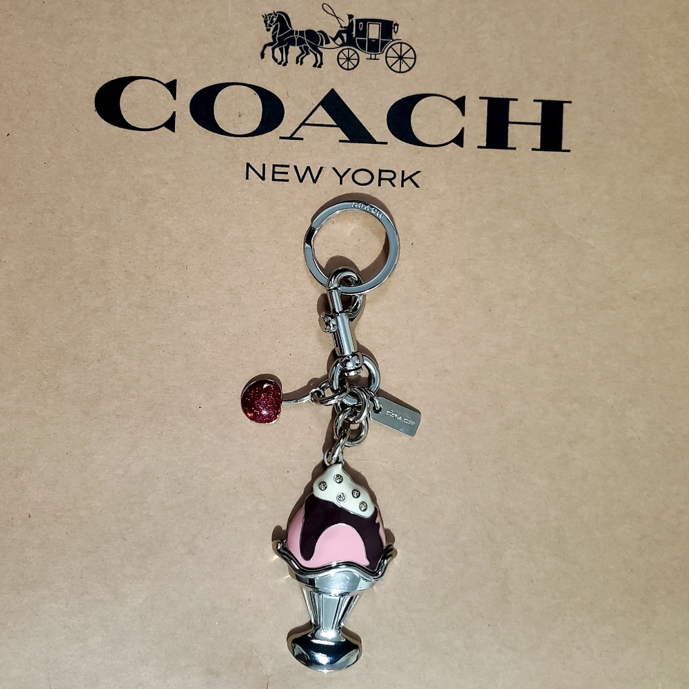 SOLD*****COACH Ice cream and cherry keychain